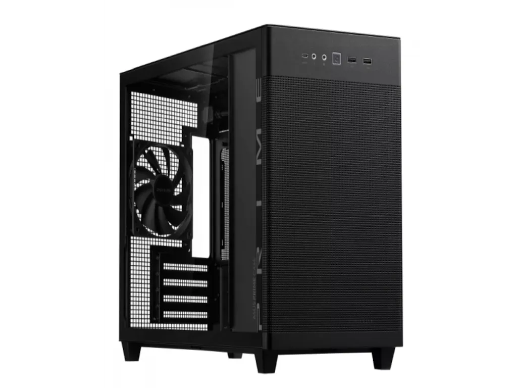 Asus Kucište ASUS AP201 PRIME Tempered Glass Small Tower/Micro ATX/Mini ITX/bez napajanja/crna Slika 1